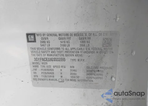 2016 Cadillac Srx Performance Collection из США, поврежденный, VIN 3GYFNCE33GS532095